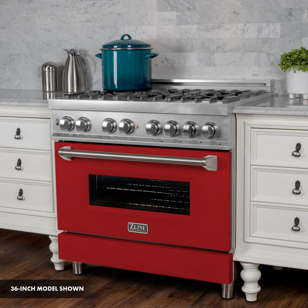 ZLINE 30 in. 4.0 cu. ft. Dual Fuel Range with Gas Stove and Electric Oven in All DuraSnow Stainless Steel with Color Door Options (RAS-SN-30)