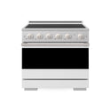 ZLINE 36 in. 5.2 cu. ft. Marino Induction Range with 5 Element Cooktop and Electric Convection Oven in Stainless Steel with White Matte Door (MINR-WM-36)