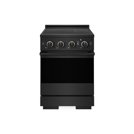ZLINE 24 in. 3.2 cu. ft. Marino Induction Range with 3 Element Cooktop and Electric Convection Oven in Black Stainless Steel (MINRB-24)