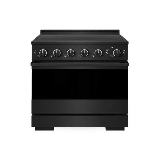 ZLINE 36 in. 5.2 cu. ft. Marino Induction Range with 5 Element Cooktop and Electric Convection Oven in Black Stainless Steel (MINRB-36)