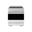 ZLINE 30 in. 4.2 cu. ft. Marino Induction Range with 4 Element Cooktop and Electric Convection Oven in Satin Stainless Steel with White Matte Door (MINRS-WM-30)