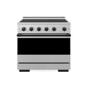 ZLINE Autograph Edition 36 in. 5.2 cu. ft. Marino Induction Range with 5 Element Cooktop and Electric Convection Oven in Satin Stainless Steel with Matte Black Accents (MINRSZ-36-MB)