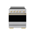 ZLINE Autograph Edition 30 in. 4.2 cu. ft. Marino Induction Range with 4 Element Cooktop and Electric Convection Oven in Stainless Steel with Polished Gold Accents (MINRZ-30-G)