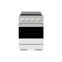 ZLINE 24 in. 3.2 cu. ft. Marino Induction Range with 3 Element Cooktop and Electric Convection Oven in Stainless Steel with White Matte Door (MINR-WM-24)