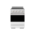 ZLINE 24 in. 3.2 cu. ft. Marino Induction Range with 3 Element Cooktop and Electric Convection Oven in Satin Stainless Steel with White Matte Door (MINRS-WM-24)