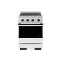ZLINE Autograph Edition 24 in. 3.2 cu. ft. Marino Induction Range with 3 Element Cooktop and Electric Convection Oven in Satin Stainless Steel with White Matte Door and Matte Black Accents (MINRSZ-WM-24-MB)
