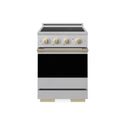 ZLINE Autograph Edition 24 in. 3.2 cu. ft. Marino Induction Range with 3 Element Cooktop and Electric Convection Oven in Stainless Steel with Champagne Bronze Accents (MINRZ-24-CB)