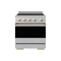 ZLINE Autograph Edition 30 in. 4.2 cu. ft. Marino Induction Range with 4 Element Cooktop and Electric Convection Oven in Stainless Steel with Champagne Bronze Accents (MINRZ-30-CB)