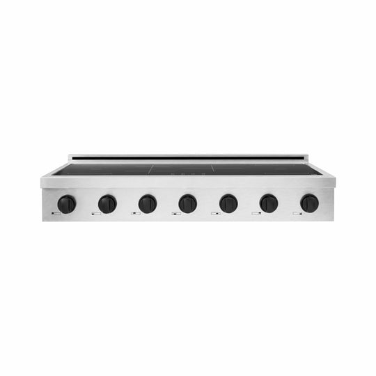 ZLINE Autograph Edition 48 in. Paramount Induction Rangetop with 7 Element Cooktop in Satin Stainless Steel and Matte Black Accents (SINRTSZ-48-MB)