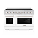 ZLINE 48 in. 6.7 cu. ft. Paramount Induction Range with 7 Element Cooktop and Dual Ovens in Stainless Steel with White Matte Doors (SINR-WM-48)