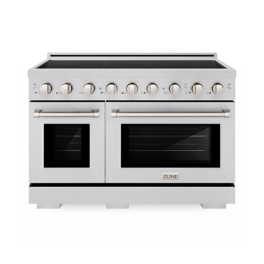 ZLINE 48 in. 6.7 cu. ft. Paramount Induction Range with 7 Element Cooktop and Dual Ovens in Stainless Steel (SINR48)
