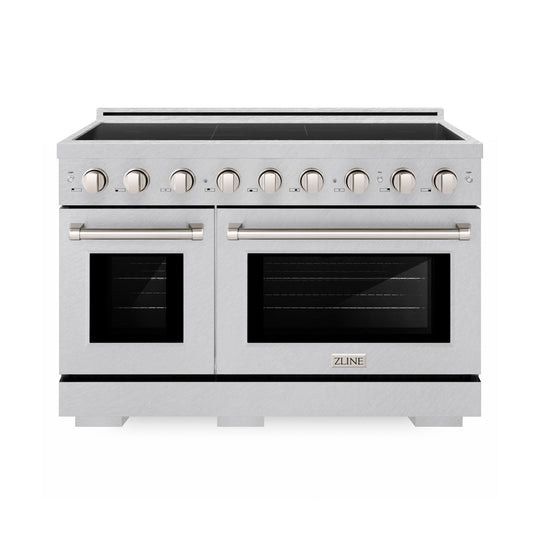 ZLINE 48 in. 6.7 cu. ft. Paramount Induction Range with 7 Element Cooktop and Dual Ovens in Satin Stainless Steel (SINRS-48)