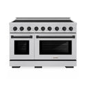 ZLINE Autograph Edition 48 in. 6.7 cu. ft. Paramount Induction Range with 7 Element Cooktop and Dual Ovens in Satin Stainless Steel with Matte Black Accents (SINRSZ-48-MB)