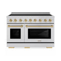 ZLINE Autograph Edition 48 in. 6.7 cu. ft. Paramount Induction Range with 7 Element Cooktop and Dual Ovens in Stainless Steel with Champagne Bronze Accents (SINRZ-48-CB)