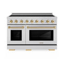 ZLINE Autograph Edition 48 in. 6.7 cu. ft. Paramount Induction Range with 7 Element Cooktop and Dual Ovens in Stainless Steel with Polished Gold Accents (SINRZ-48-G)