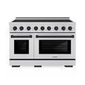 ZLINE Autograph Edition 48 in. 6.7 cu. ft. Paramount Induction Range with 7 Element Cooktop and Dual Ovens in Stainless Steel with Matte Black Accents (SINRZ-48-MB)