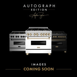 ZLINE 48 in. Autograph Edition Kitchen Package with Stainless Steel Dual Fuel Range with White Matte Door, Range Hood and Dishwasher with Polished Gold Accents