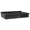 ZLINE Autograph Edition 48 in. Legacy Gas Rangetop with 7 Burners and Porcelain Cooktop in Black Stainless Steel with Polished Gold Accents, Open Box-Great Condition