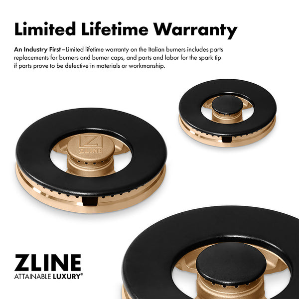ZLINE Autograph Edition 30 in. Classic Gas Rangetop with 4 Burner DuoPro™ Cooktop in Stainless Steel and Polished Gold Accents (PCRTZ-30-G)