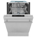 ZLINE 18 in. Compact Top Control Dishwasher with Stainless Steel Tub and Modern Style Handle, 52 dBa (DW-18)