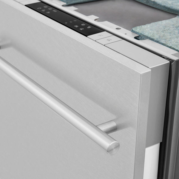 ZLINE 18 in. Compact Top Control Built-In Dishwasher with Satin Stainless Steel Panel and Stainless Steel Tub with Modern Style Handle, 52dBa (DW-SN-18)