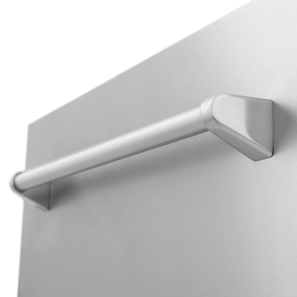ZLINE 24 in. Top Control Dishwasher with Stainless Steel Panel and Traditional Style Handle, 52dBa (DW-304-H-24) close-up, handle.