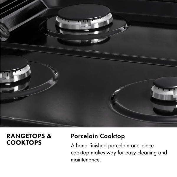 ZLINE 36 in. Legacy Gas Rangetop with 6 Brass Burners and Porcelain Cooktop in Satin Stainless Steel (RTS-BR-36)