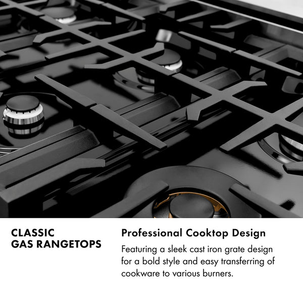 ZLINE 36 in. Classic Gas Rangetop with 6 Burners and Porcelain Cooktop in Stainless Steel, Open Box-Great Condition
