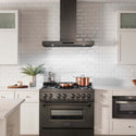 ZLINE 30 in. Convertible Vent Wall Mount Range Hood in Black Stainless Steel, Handle Open Box-Good Condition