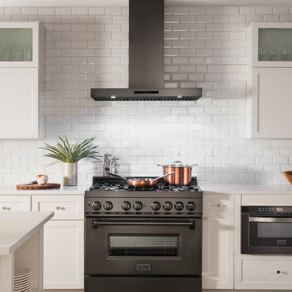 ZLINE 30 in. Convertible Vent Wall Mount Range Hood in Black Stainless Steel Handle, Open Box-Great Condition