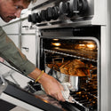 ZLINE Autograph Edition 30 in. 4.0 cu. ft. Legacy Dual Fuel Range with 4 Burner Gas Cooktop and Electric Convection Oven in Stainless Steel and Matte Black Accents, Open Box-Great Condition