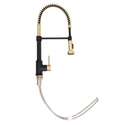 ZLINE Autograph Edition Apollo Pull Down Spring Single Handle Kitchen Faucet in Matte Black and Champagne Bronze (APL-KF-ZMBCB)