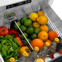 ZLINE Autograph Edition 24 in. Touchstone 168 Can Outdoor-Rated Dual Refrigerator Drawer with Black Stainless Steel Doors and Champagne Bronze Helix Handles (RDSOZ-BS-24-KCB)