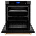 ZLINE 30" Autograph Edition Single Wall Oven with Self Clean and True Convection in Black Stainless Steel (AWSZ-30-BS)