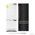 ZLINE 30" Autograph Edition 16.1 cu. ft. Built-in 2-Door Bottom Freezer Refrigerator with Internal Water and Ice Dispenser in Black Stainless Steel with Champagne Bronze Accents (RBIVZ-BS-30-CB)