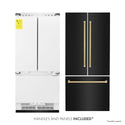 ZLINE 36" Autograph Edition 19.6 cu. ft. Built-in 3-Door French Door Refrigerator with Internal Water and Ice Dispenser in Black Stainless Steel with Champagne Bronze Accents (RBIVZ-BS-36-CB)