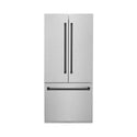 ZLINE Autograph Edition 36 in. 19.6 cu. ft. French Door Built-In Bottom Freezer Refrigerator with Water Dispenser and Ice Maker in DuraSnow® Stainless Steel with Matte Black Accents (RBIVZ-SN-36-MB)