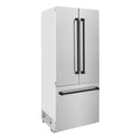 ZLINE Autograph Edition 36 in. 19.6 cu. ft. French Door Built-In Bottom Freezer Refrigerator with Water Dispenser and Ice Maker in DuraSnow® Stainless Steel with Matte Black Accents (RBIVZ-SN-36-MB)