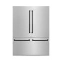 ZLINE 60" Autograph Edition 32.2 cu. ft. Built-in 4-Door French Door Refrigerator with Internal Water and Ice Dispenser in Fingerprint Resistant Stainless Steel with Matte Black Accents (RBIVZ-SN-60-MB)