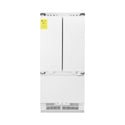 ZLINE Autograph Edition 36 in. 19.6 cu. ft. Panel Ready Built-in 3-Door French Door Refrigerator with Internal Water and Ice Dispenser with Polished Gold Handles (RBIVZ-36-G)