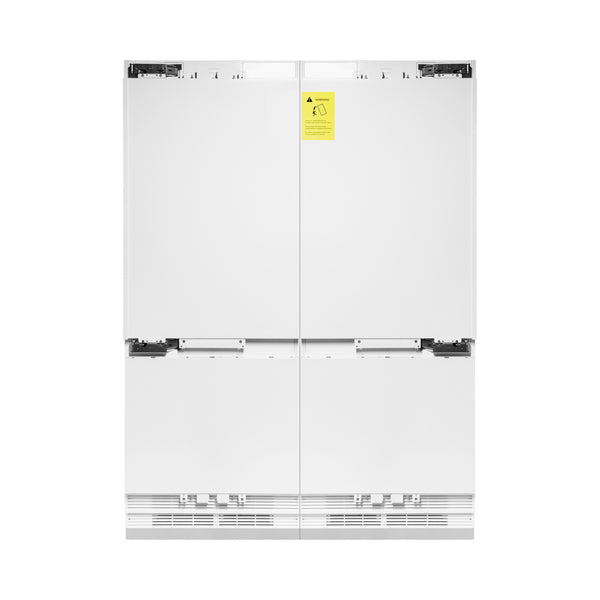 ZLINE Autograph Edition 60 in. 32.2 cu. ft. Panel Ready French Door Built-In Bottom Freezer Refrigerator with Water Dispenser and Ice Maker with Polished Gold Accents (RBIVZ-60-G)