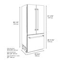 ZLINE Autograph Edition 36 in. 19.6 cu. ft. French Door Built-In Bottom Freezer Refrigerator with Water Dispenser and Ice Maker in Satin Stainless Steel with Polished Gold Accents (RBIVZ-SN-36-G)