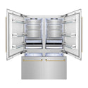 ZLINE Autograph Edition 60 in. 32.2 cu. ft. French Door Built-In Bottom Freezer Refrigerator with Water Dispenser and Ice Maker in Satin Stainless Steel with Champagne Bronze Accents (RBIVZ-SN-60-CB)