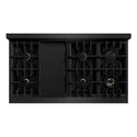 ZLINE Autograph Edition 48 in. 6.7 cu. ft. Classic Double Oven Dual Fuel Range with 8 Burner Gas Cooktop in Black Stainless Steel and Polished Gold Accents (CDRBZ-48-G)