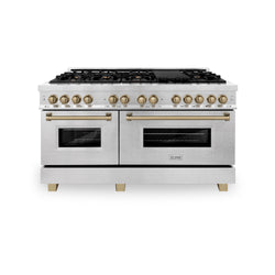 ZLINE Autograph Edition 60 in. 7.4 cu. ft. Legacy Dual Fuel Range with 9 Burner Gas Cooktop and 2 Electric Convection Ovens