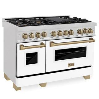 ZLINE Autograph Edition 48 in. 6.0 cu. ft. Legacy Dual Fuel Range with 7 Burner Gas Cooktop and 2 Electric Ovens