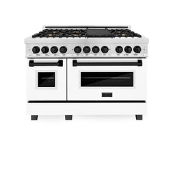 ZLINE Autograph Edition 48 in. 6.0 cu. ft. Legacy Dual Fuel Range with 7 Burner Gas Cooktop and 2 Electric Ovens