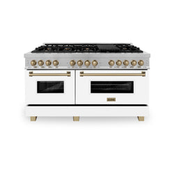 ZLINE Autograph Edition 60 in. 7.4 cu. ft. Legacy Dual Fuel Range with 9 Burner Gas Cooktop and 2 Electric Convection Ovens