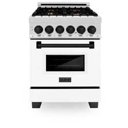 ZLINE Autograph Edition 24 in. 2.8 cu. ft. Legacy Dual Fuel Range with 4 Burner Gas Cooktop and Electric Convection Oven in Stainless Steel