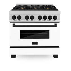 ZLINE Autograph Edition 36 in. 4.6 cu. ft. Legacy Dual Fuel Range with 6 Burner Gas Cooktop and Electric Convection Oven